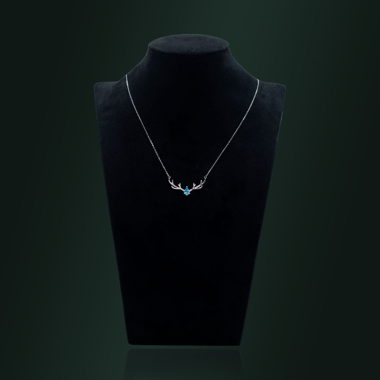 Sterling Dear In Blue Necklace