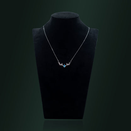 Sterling Dear In Blue Necklace