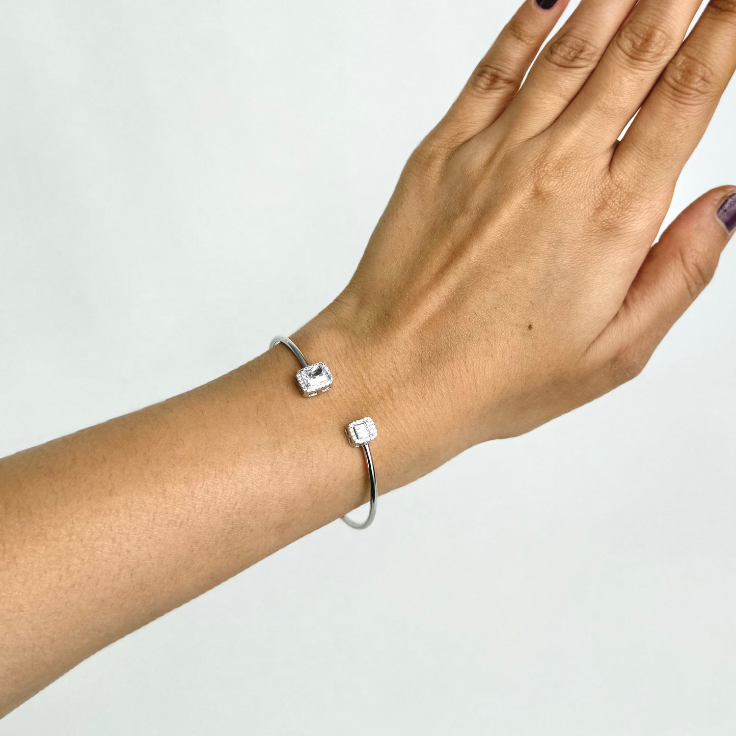 infinity emerald halo cuff bracelet
