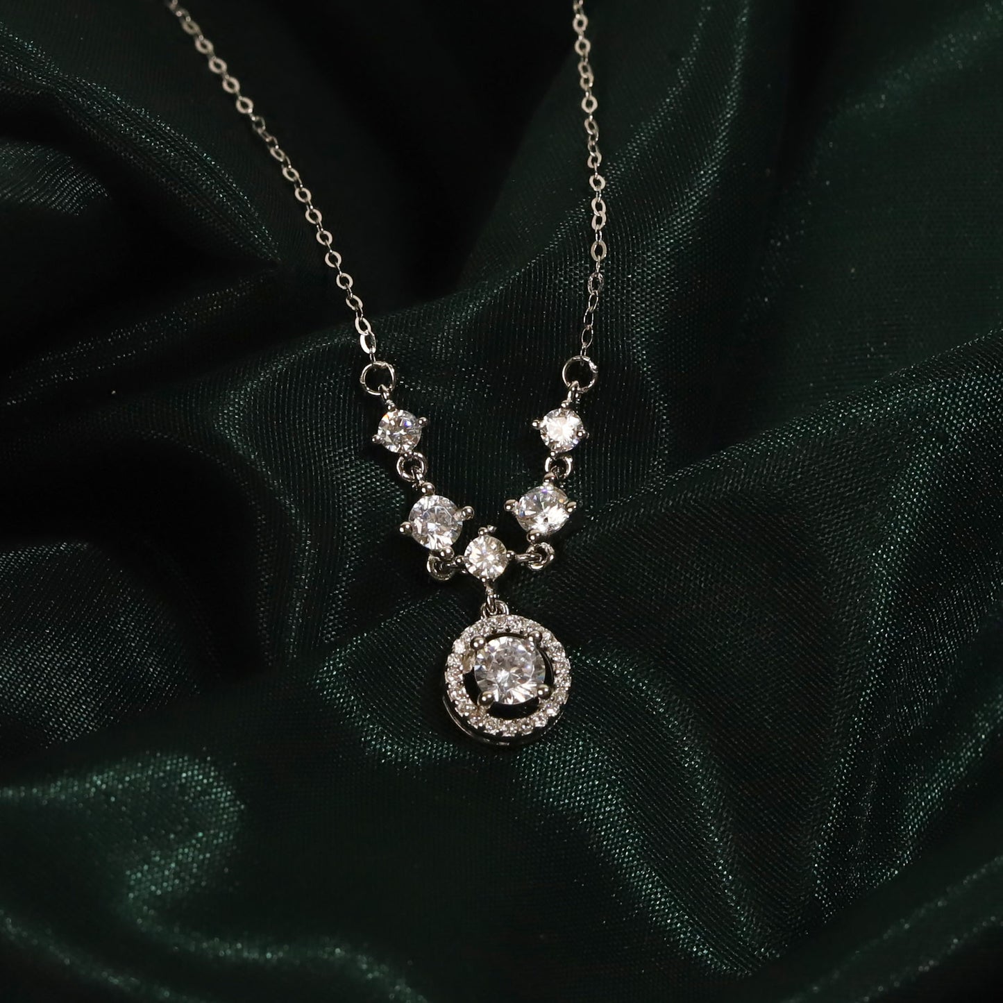 aurora diamond drop necklace
