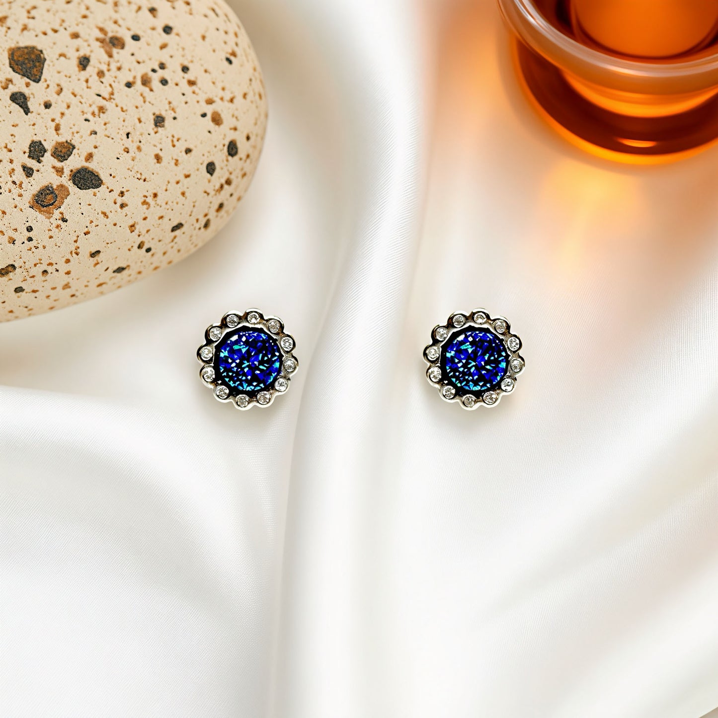 blue majesty crystal studs