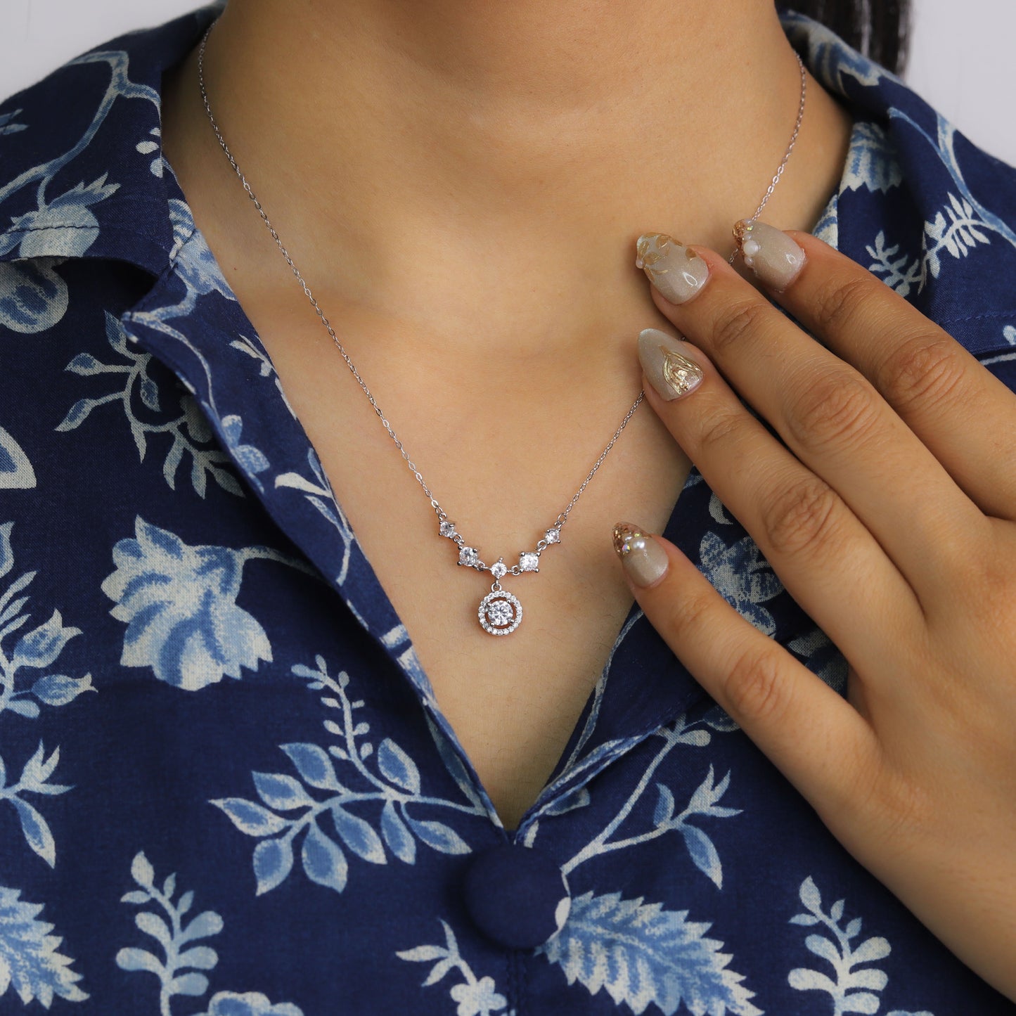 aurora diamond drop necklace