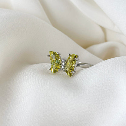 Glacial Yellow Spark Ring
