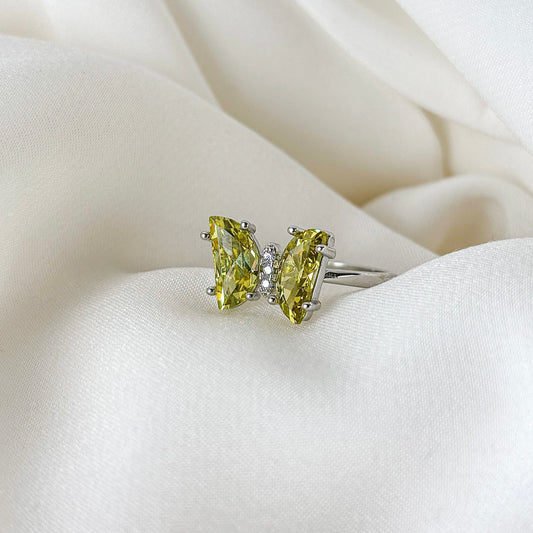 Glacial Yellow Spark Ring