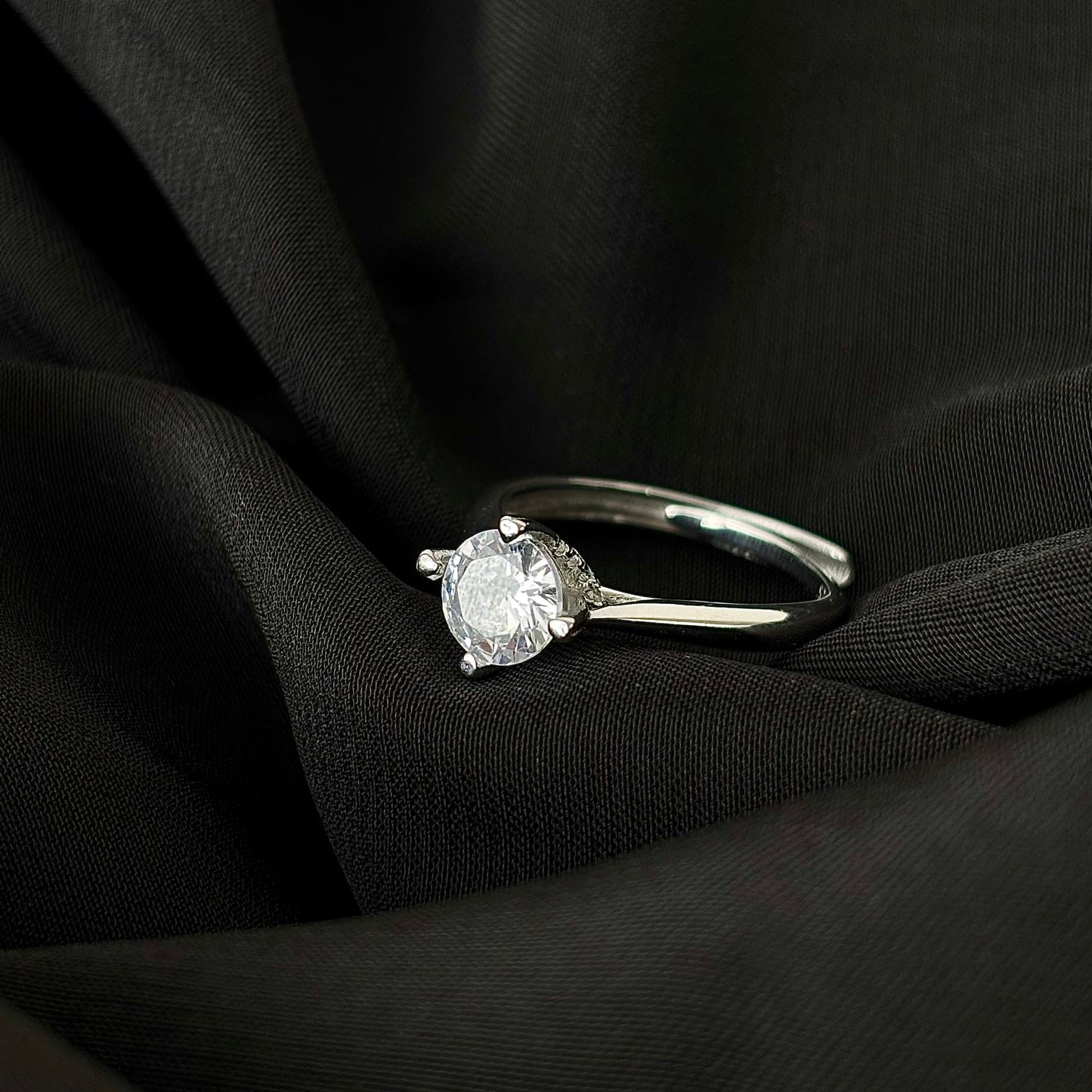Silver Zenith Solitaire Diamond Ring