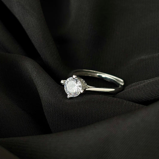 Silver Zenith Solitaire Diamond Ring