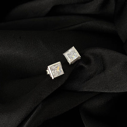 Lustrous Square Studs