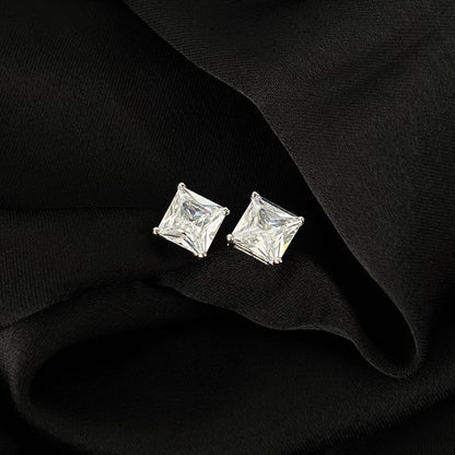 Luxe Square Solitaire Earrings