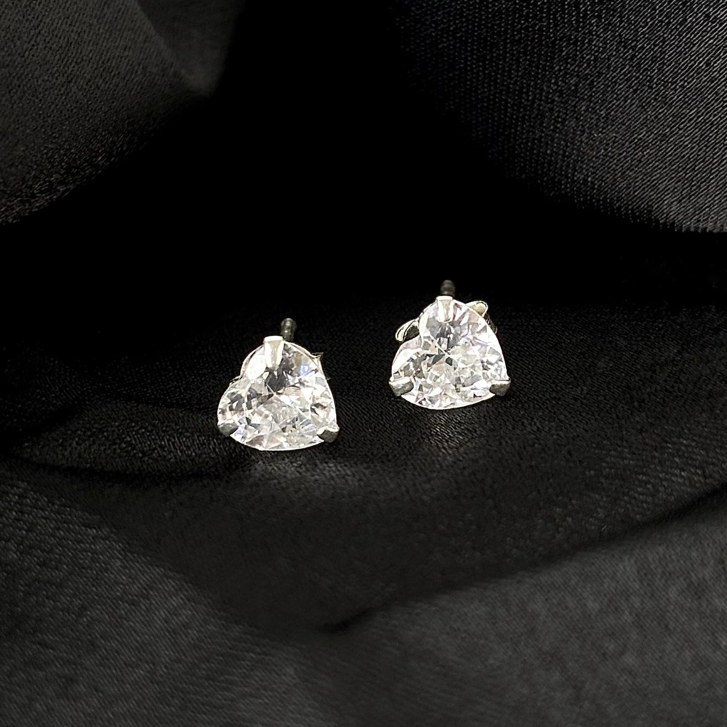 heart sparkle studs