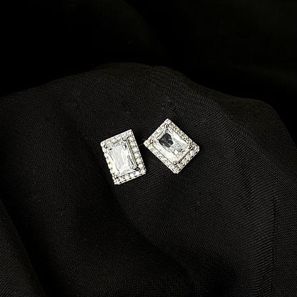 Starlit Rectangle Diamond Earring