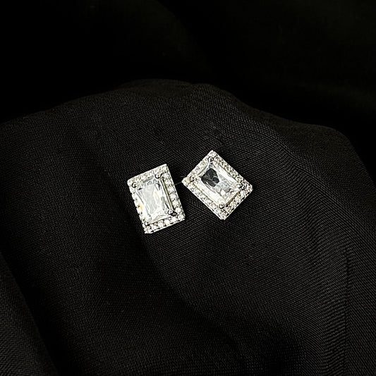 Starlit Rectangle Diamond Earring