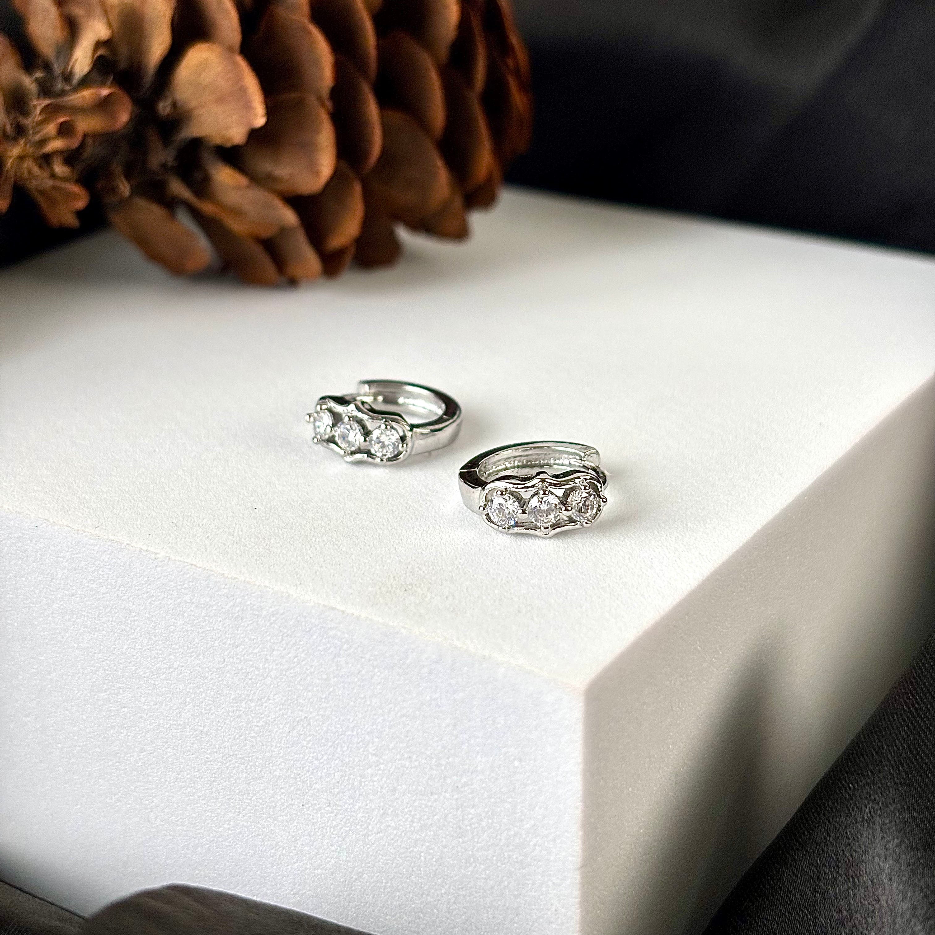 Round Sparkle Hoop Earring
