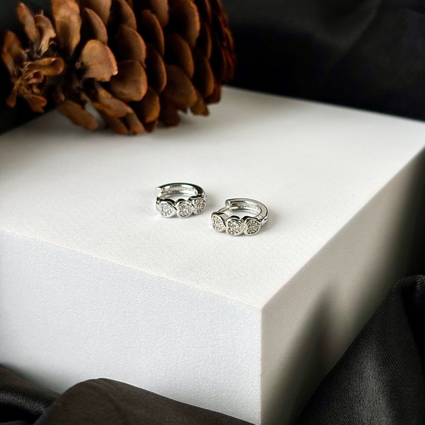 Heart Sparkle Hoop Earrings