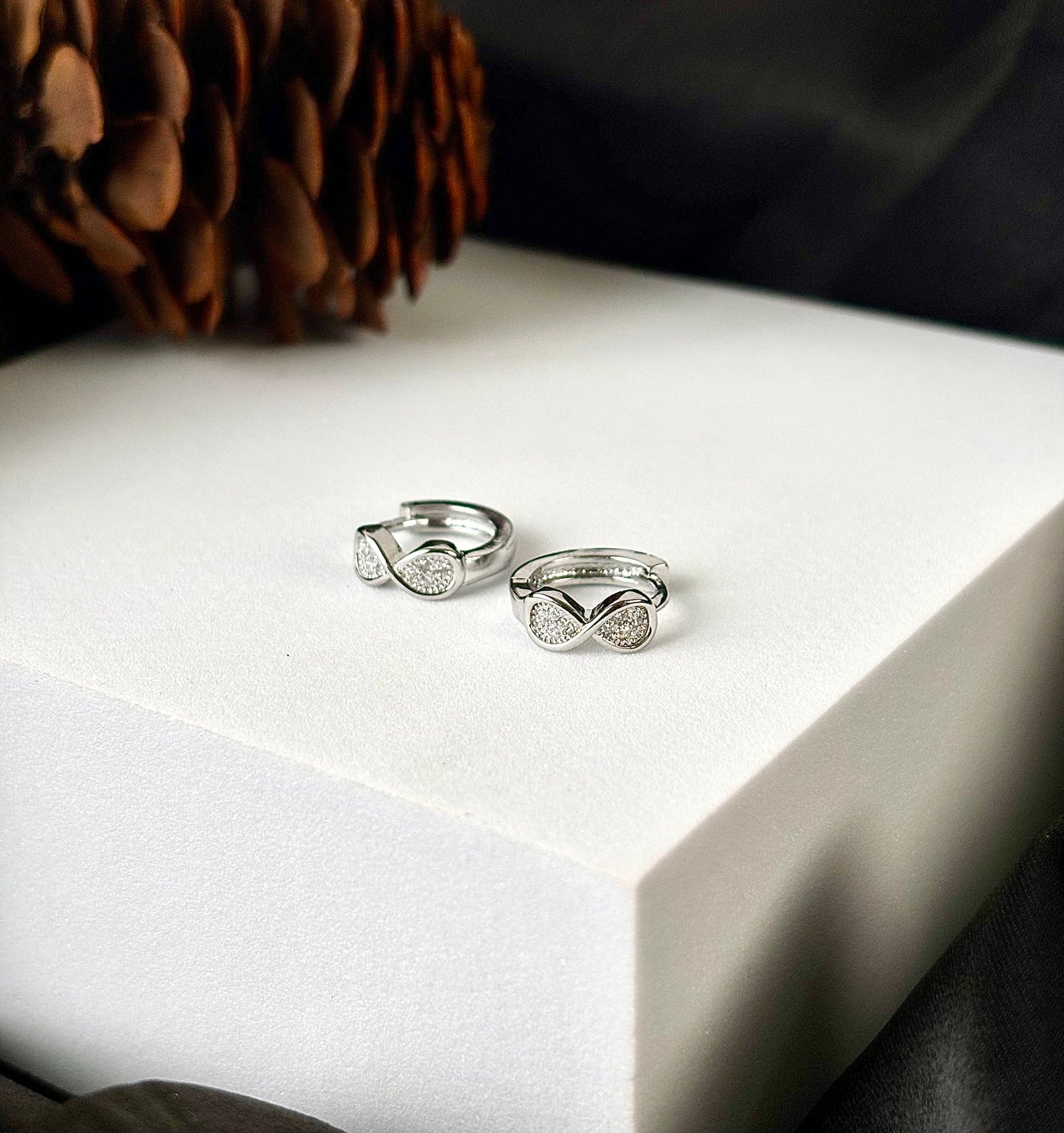 Infinity Sparkle Hoop Earrings