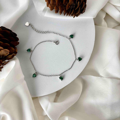 Radiant Bliss Green Heart Bracelet