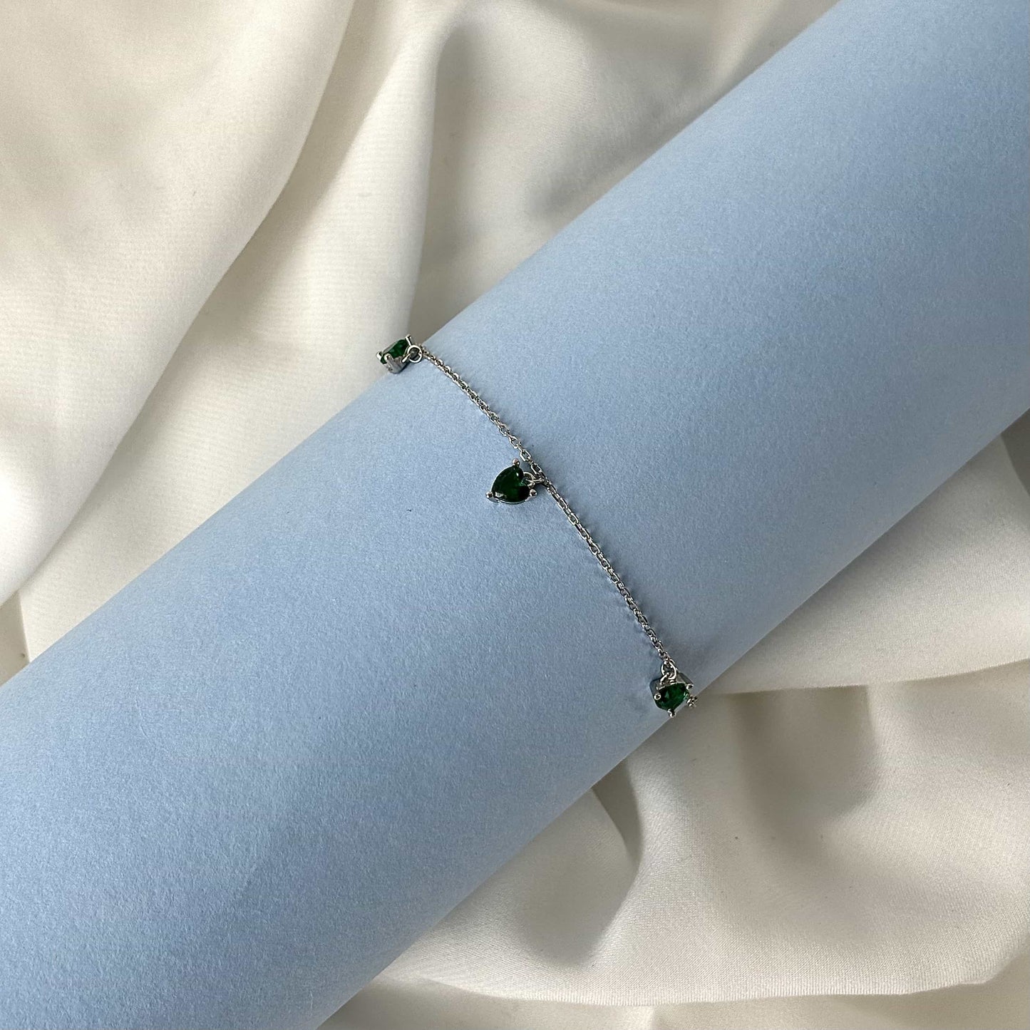 Radiant Bliss Green Heart Bracelet