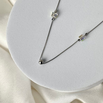Crystal Diamond Silver Chain