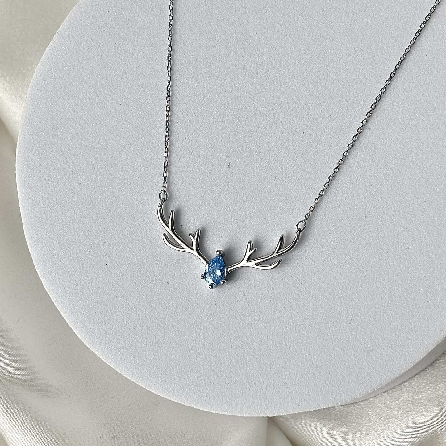 Sterling Dear In Blue Necklace