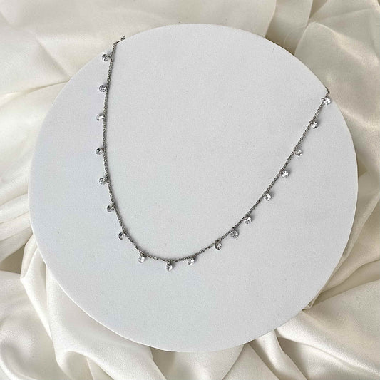 Silver Gemstone Necklace