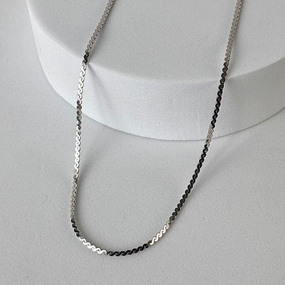 Silver Ocean Wave Link Chain