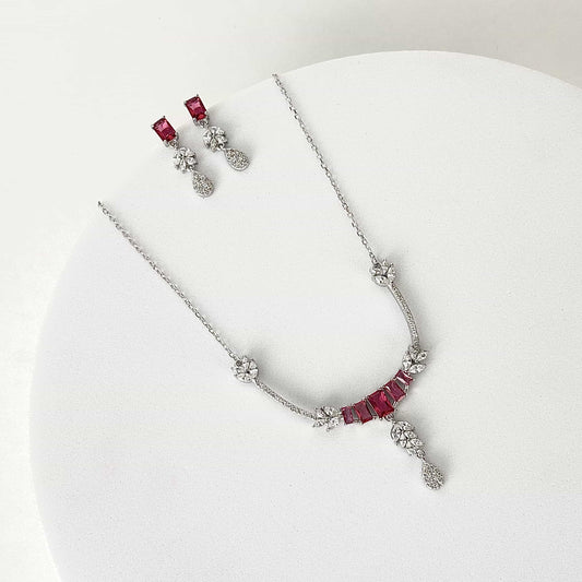 Sparkle Red Necklace Set
