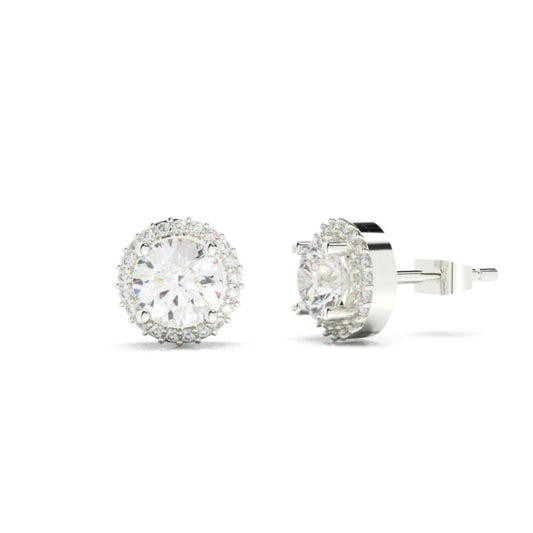 Solitaire Glamour Glow Round Studs - SILTREE
"round solitaire diamond silver stud earring"