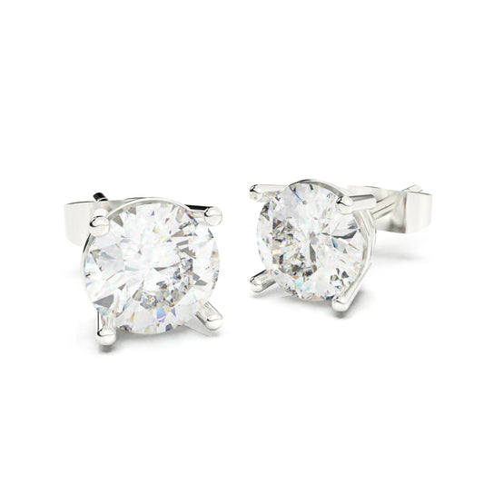 Luxe round Solitaire Earrings - SILTREE