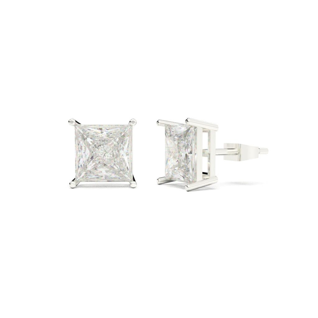 Luxe Square Solitaire Earrings - SILTREE
"square shape diamond stud earring"