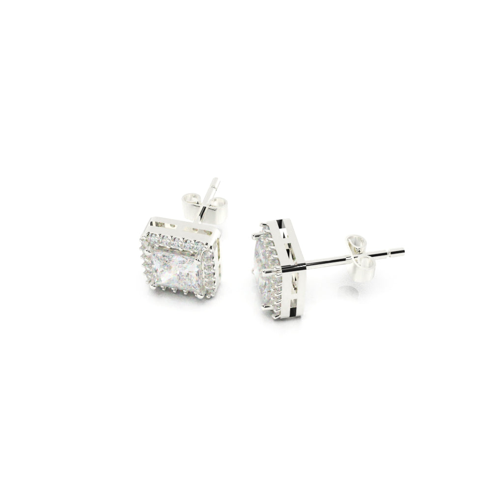Solitaire Glamour Glow Square Studs - SILTREE