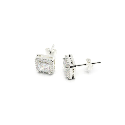 Solitaire Glamour Glow Square Studs - SILTREE
