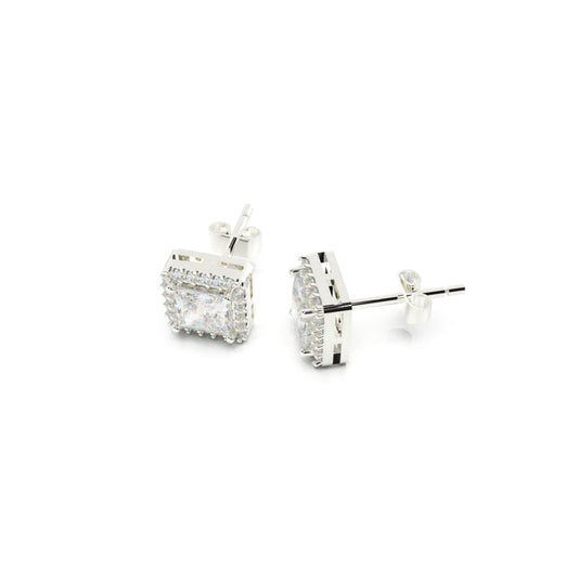Solitaire Glamour Glow Square Studs - SILTREE