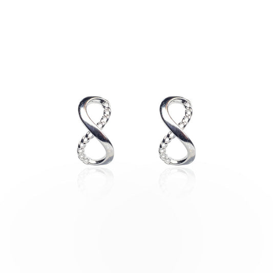 silver infinity shape earring