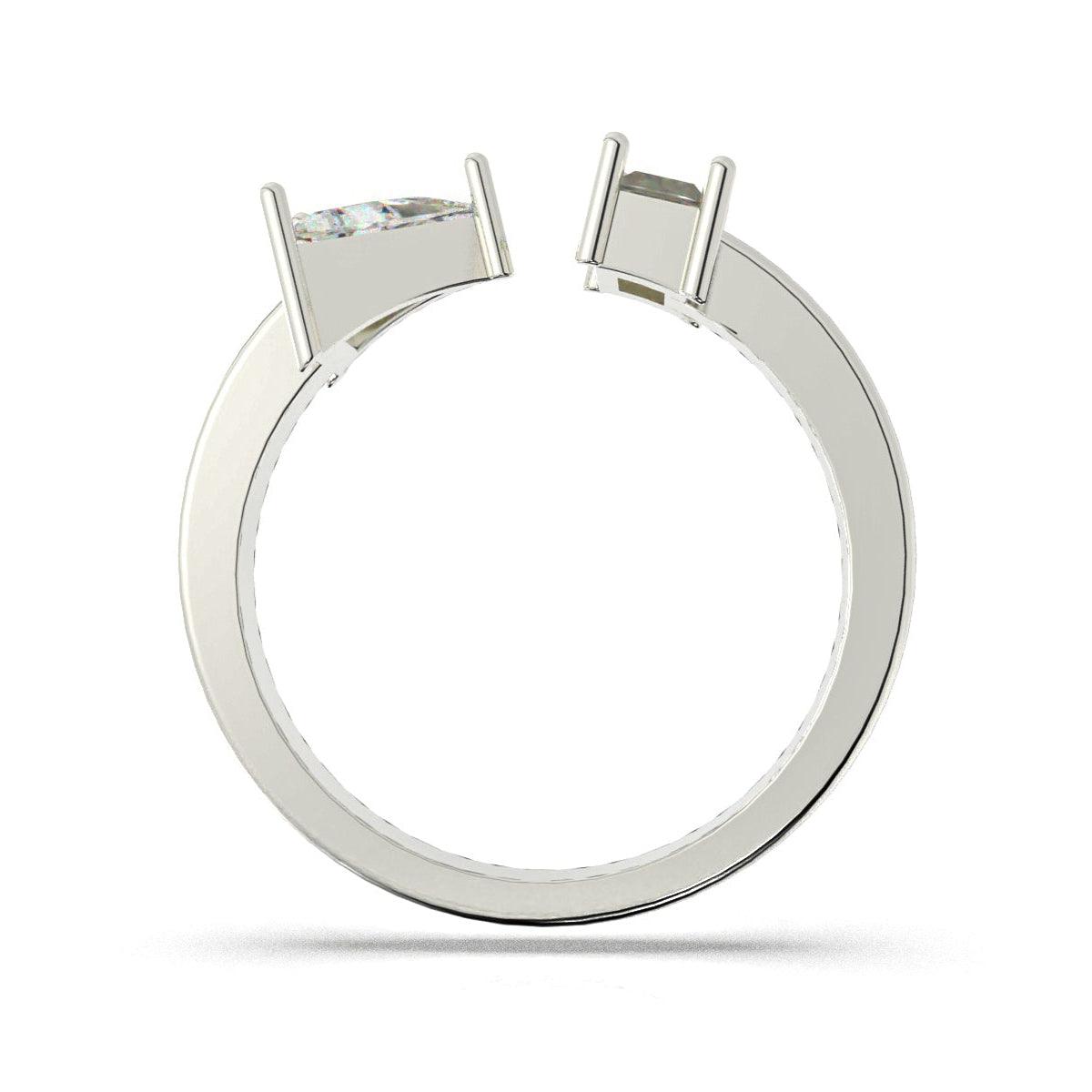 Twin Flame Solitaire Diamond Ring - SILTREE