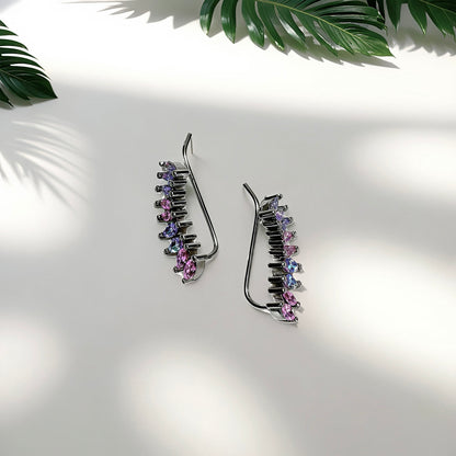 Opal Glow Curve Earrings