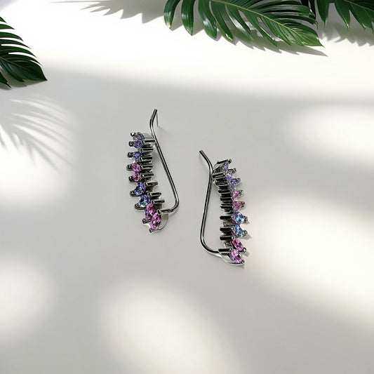 Opal Glow Curve Earrings