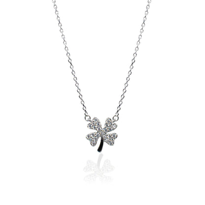 Silver Flower Necklace - SILTREE
"diamond studded flower silver necklace"