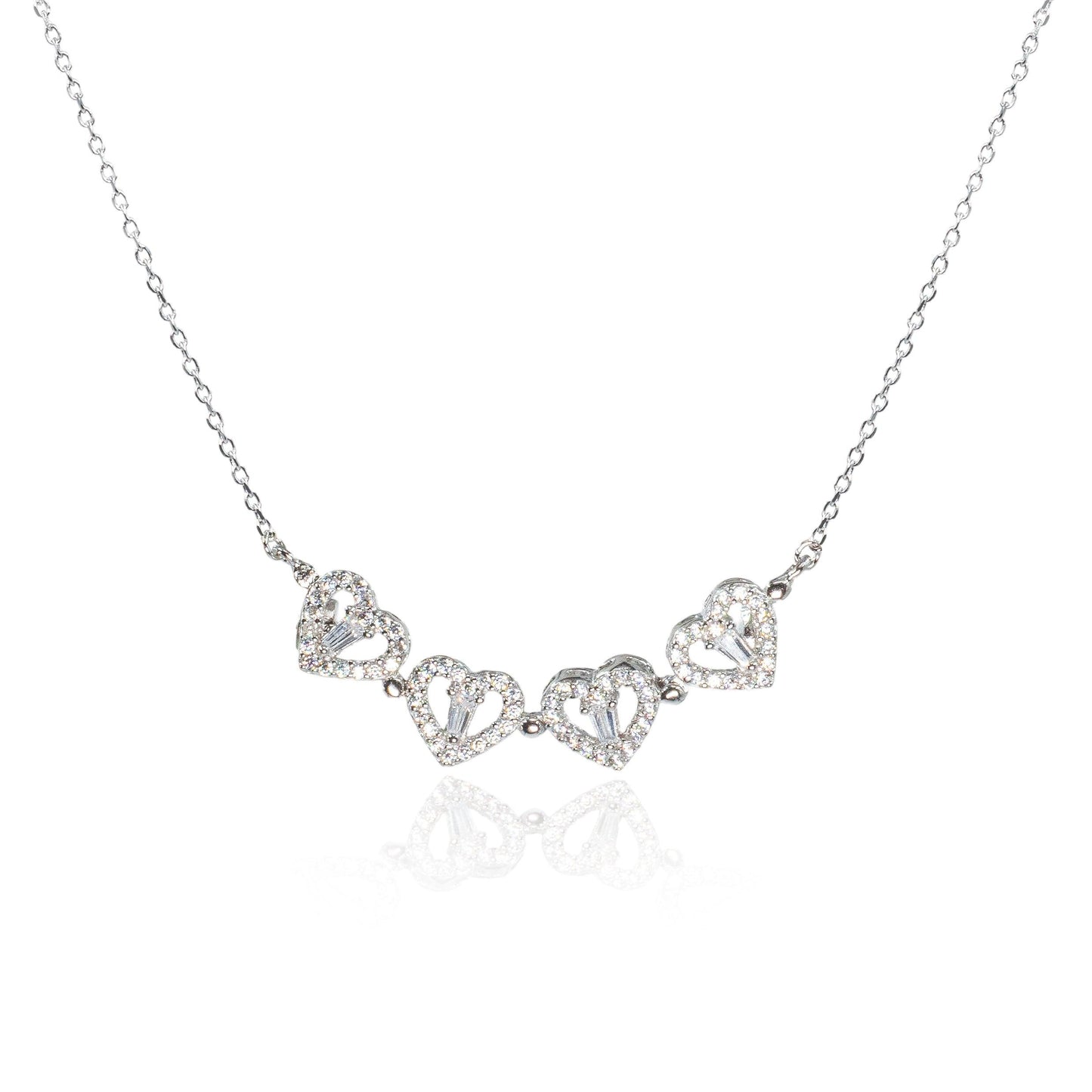 Silver Clover Heart Convertible Necklace - SILTREE