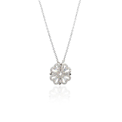 Silver Clover Heart Convertible Necklace - SILTREE
"convertibel silver necklace "