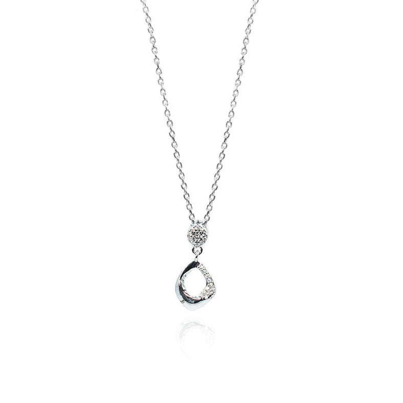silver chain pendent kite shape diamond studded

