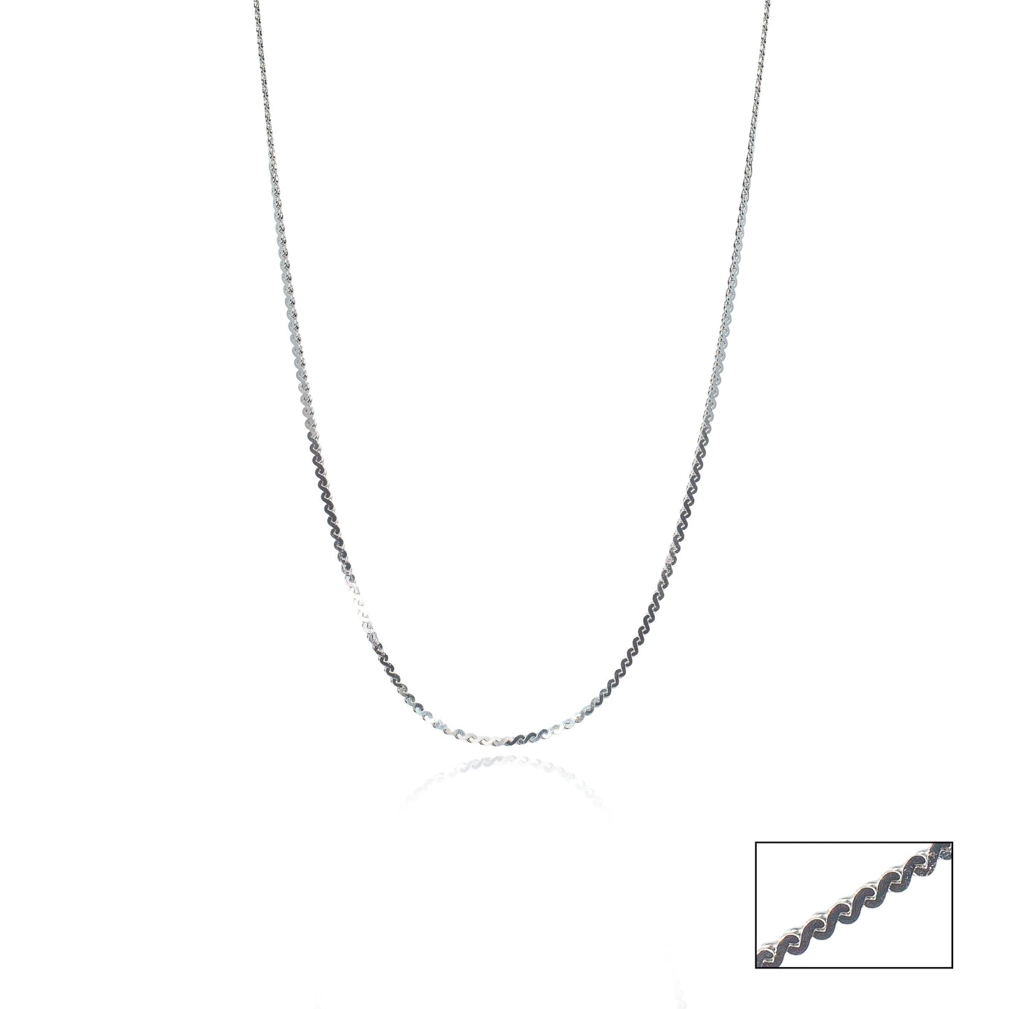 silver ocean wave link chain - siltree
"silver chain"