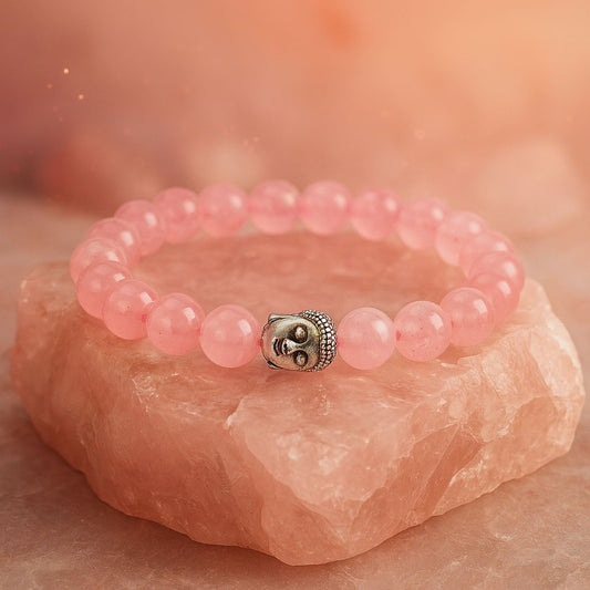 Siltree Rose Quartz Love Bracelet