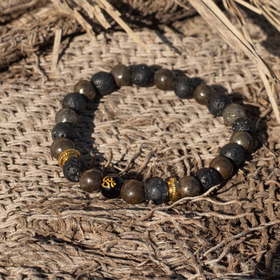 Slitree Lava Pyrite Power Bracelet
