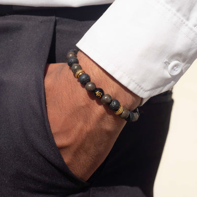 Slitree Lava Pyrite Power Bracelet