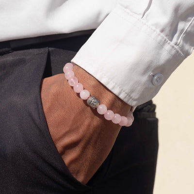 Siltree Rose Quartz Love Bracelet