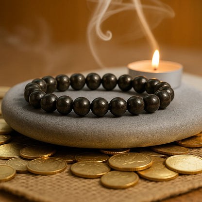 Natural Pyrite crystal bracelet for wealth attraction, business success and prosperity – Siltree Divine Energies