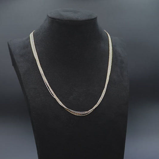 Silver 5 Line Bunch Chain With 3 Colors