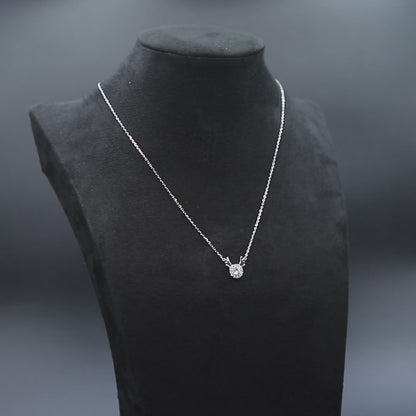 Silver Deer Solitaire Diamond Necklace