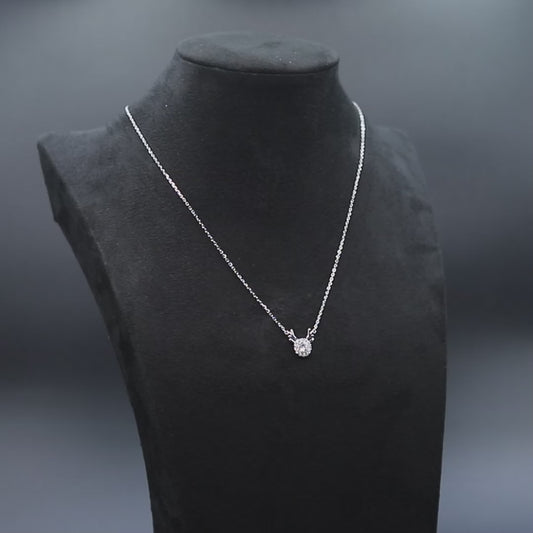 Silver Deer Solitaire Diamond Necklace