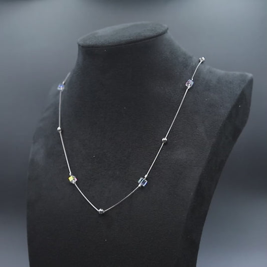Crystal Diamond Silver Chain