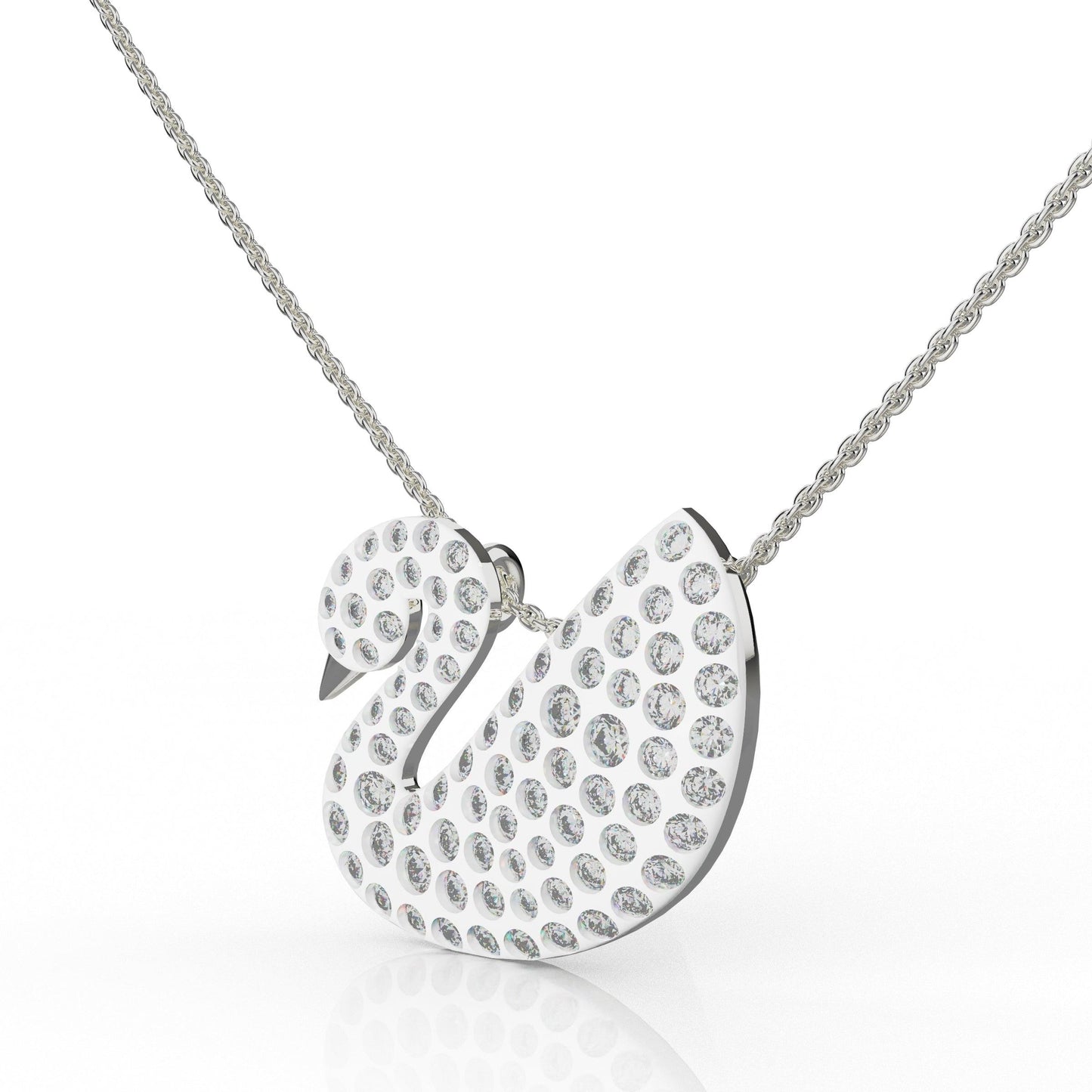 Celestial Swan Silver Chain Pendant - SILTREE
